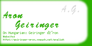 aron geiringer business card